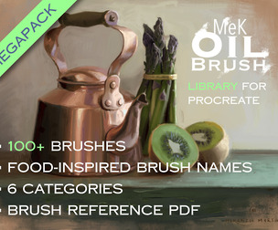 MegaPack MeK Oil Brush Library for Procreate 5.4+