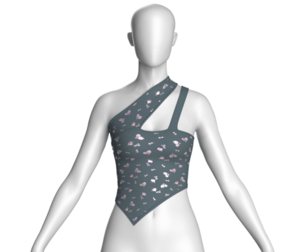 Girls Printed Crop Top V4 | Marvelous / Clo3d / obj / fbx