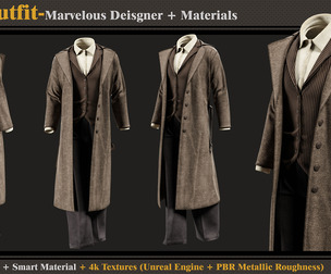 Men Outfit-MD-Clo3d-Smart Material- Textures- OBJ-FBX