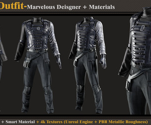 Sci-Fi Outfit-MD-Clo3d-Smart Material-Textures-OBJ-FBX