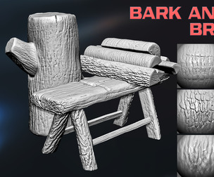 100 Bark & Wood Brushes (Tree Bark, Ring, Crack & Cut For Blender & Zbrush)