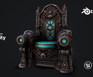 Fantasy Throne 3 game ready 3d model
