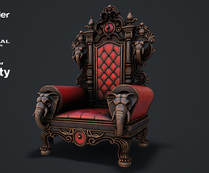 Fantasy Throne 2 game ready 3d model
