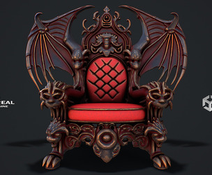 Fantasy Throne 1 game ready 3d model