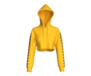 Girls Shoulder Drop Cropped Hoodie | Marvelous / Clo3d / obj / fbx
