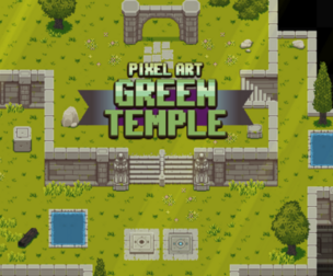 Pixel Art Green Temple