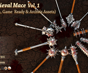 40 Medieval Mace - Vol. 1( Low Poly & Unwrapped )