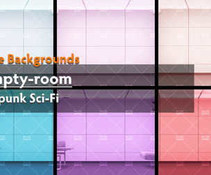18 Cyberpunk Sci-Fi Backgrounds - "Empty-room"