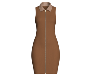 Girls Long Ribbed Dress With Zipper | Marvelous / Clo3d / obj / fbx