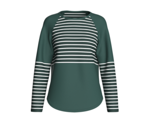 Girls Long Neck Raglan Striped Sweatshirt | Marvelous / Clo3d / obj / fbx