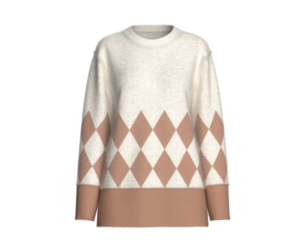 Girls Argyle Sherpa Jumper | Marvelous / Clo3d / obj / fbx