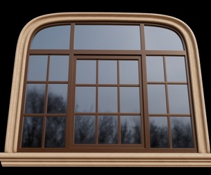 Window oval brown
