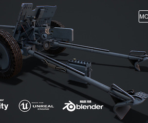 PAK 36 (modular) game ready 3d model