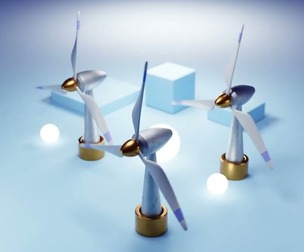 Premium Stylized Wind Turbine Set