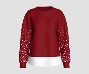 Girls Polka Dot Printed Sleeve Sweatshirt | Marvelous / Clo3d / obj / fbx