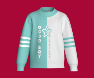Kids Printed Color Block Sweatshirt | Marvelous / Clo3d / obj / fbx