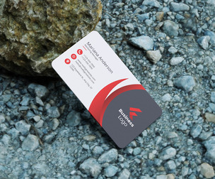 Natural Stone Business Card Mockup PSD Template, Professional Outdoor Identity