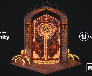 Medieval Door 1 game ready modular 3d model