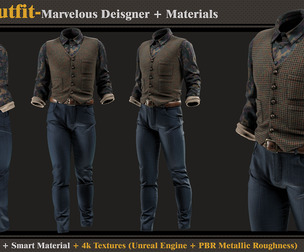 Men Outfit-MD-Clo3d-Smart Material-Textures-OBJ-FBX