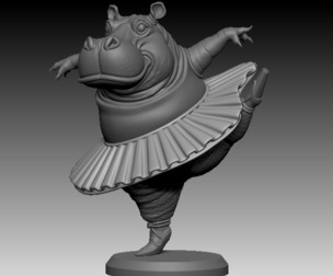 Hippo in ballet pose