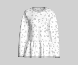 Girls Long Sleeve Floral Peplum Top | Marvelous / Clo3d / obj / fbx