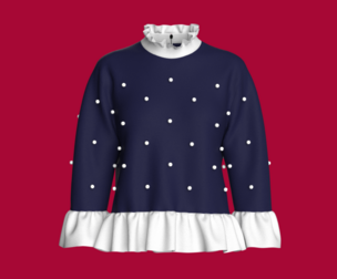 Girls Double Layer Ruffle Tops | Marvelous / Clo3d / obj / fbx