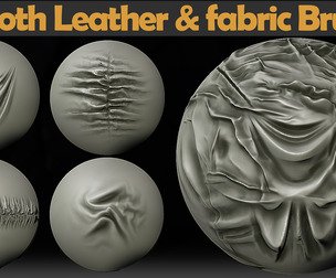 85 Professional Cloth Leather & Fabric Brushes  Realistic Wrinkles & Folds Pack Vol.02