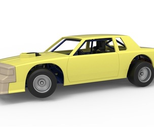 Vintage Dirt late model race car while turning Scale 1:25