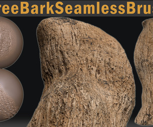 60 Seamless Tree Bark ZBrush Brushes DragRect & Dots PSD TIFF PNG Vol.01
