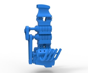 Engine V8 with double supercharger Version 8 Scale 1:25