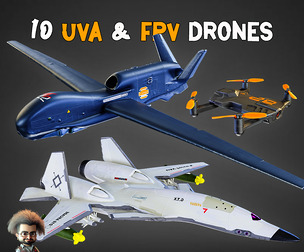 10 Game-Ready UAV & FPV Drones + PBR Texture - Vol 12