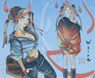 White, character design.