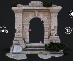 Medieval Arch game ready 3d model