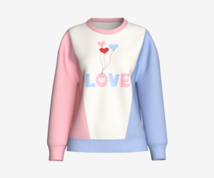 Girls 3 Ton Printed Sweatshirt - LOVE | Marvelous / Clo3d / obj / fbx