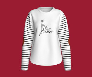 Girls Long Sleeve Striped Sweatshirt | Marvelous / Clo3d / obj / fbx