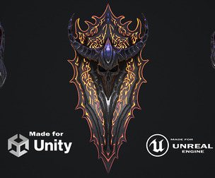 Fantasy shield 1 game ready 3d model