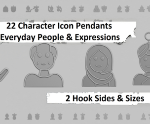 🧍 Character Icon Pendants – Everyday People & Expressions