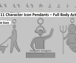 🏃 Character Icon Pendants – Full Body Action