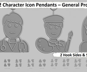 🧑‍💼 Character Icon Pendants – General Professions