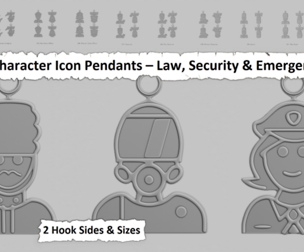🚨 Character Icon Pendants – Law, Security & Emergency