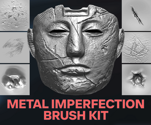 105 Metal Imperefection Brushes (Texture, Damage, Scratch, Dent, Hole, Welding for Blender & ZBrush)