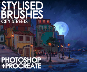 Stylised Brushes - City Streets for Photoshop & Procreate