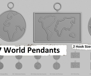 🌐 World Pendant Pack – Original Blend STL Collection 🧭🗺️