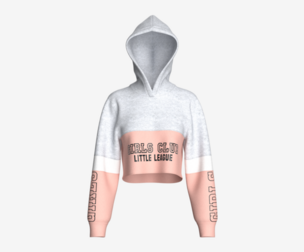 Girls Printed Crop Hoodie With Melange | Marvelous / Clo3d / obj / fbx