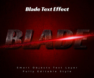 Blade PSD Fully Editable Text Effect. Layer Style PSD Mockup Template