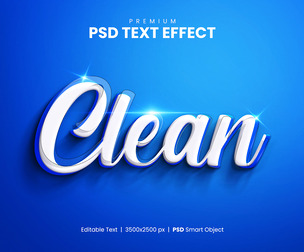 Clean PSD Fully Editable Text Effect. Layer Style PSD Mockup Template