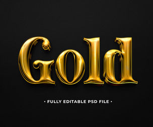 Gold PSD Fully Editable Text Effect. Layer Style PSD Mockup Template