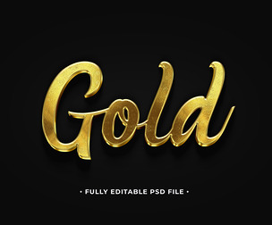 Gold PSD Fully Editable Text Effect. Layer Style PSD Mockup Template