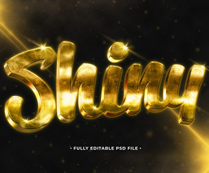 Shiny PSD Fully Editable Text Effect. Layer Style PSD Mockup Template