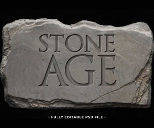 Stone Deboss PSD Fully Editable Text Effect. Layer Style PSD Mockup Template
